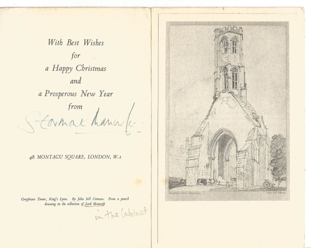 Lot 477: Stormont Mancroft, 2nd Baron Mancroft KBE TD signed...