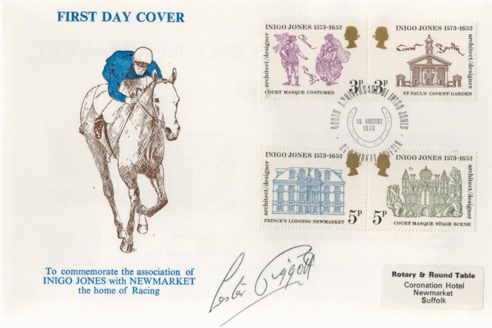 Lot 546: Horse Racing Lestor Piggott signed FDC to commemorate...