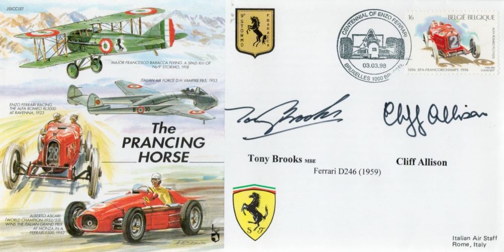 Lot 558: Motor Racing Tony Brooks and Cliff Allison signed...