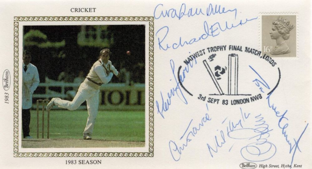 Lot 560: Cricket Kent Legends multi signed 1983 Benham FDC...