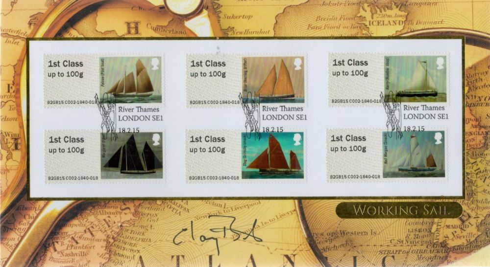 Lot 570: Sailing Chay Blyth signed Working Sail FDC triple...