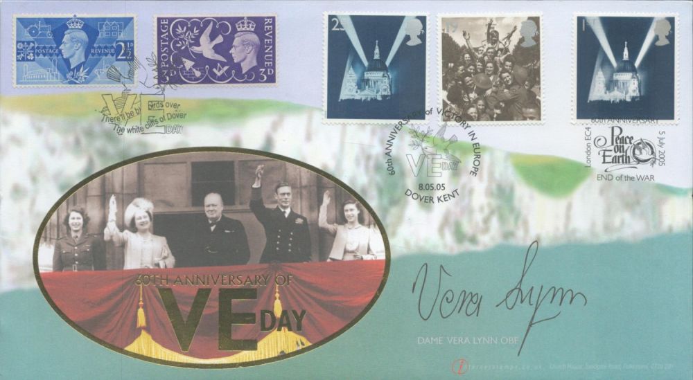 Lot 625: Dame Vera Lynn signed FDC 60th Anniversary of...