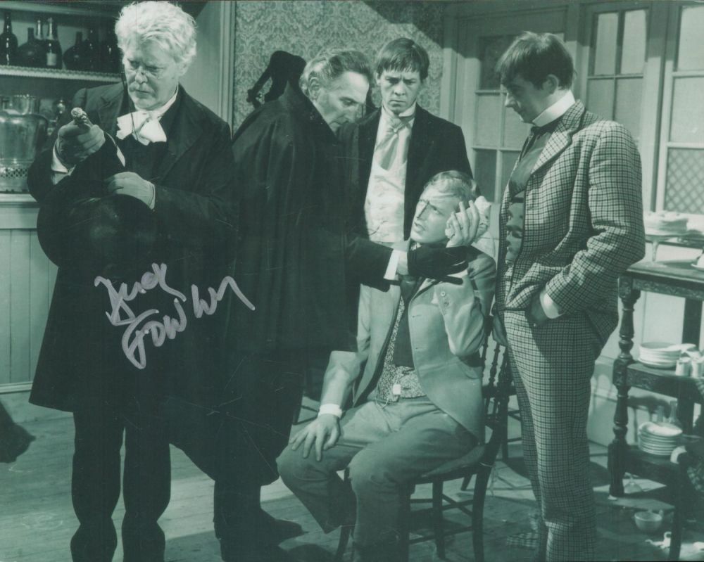 Lot 191: Derek Fowlds signed 10x8 inch black and white...