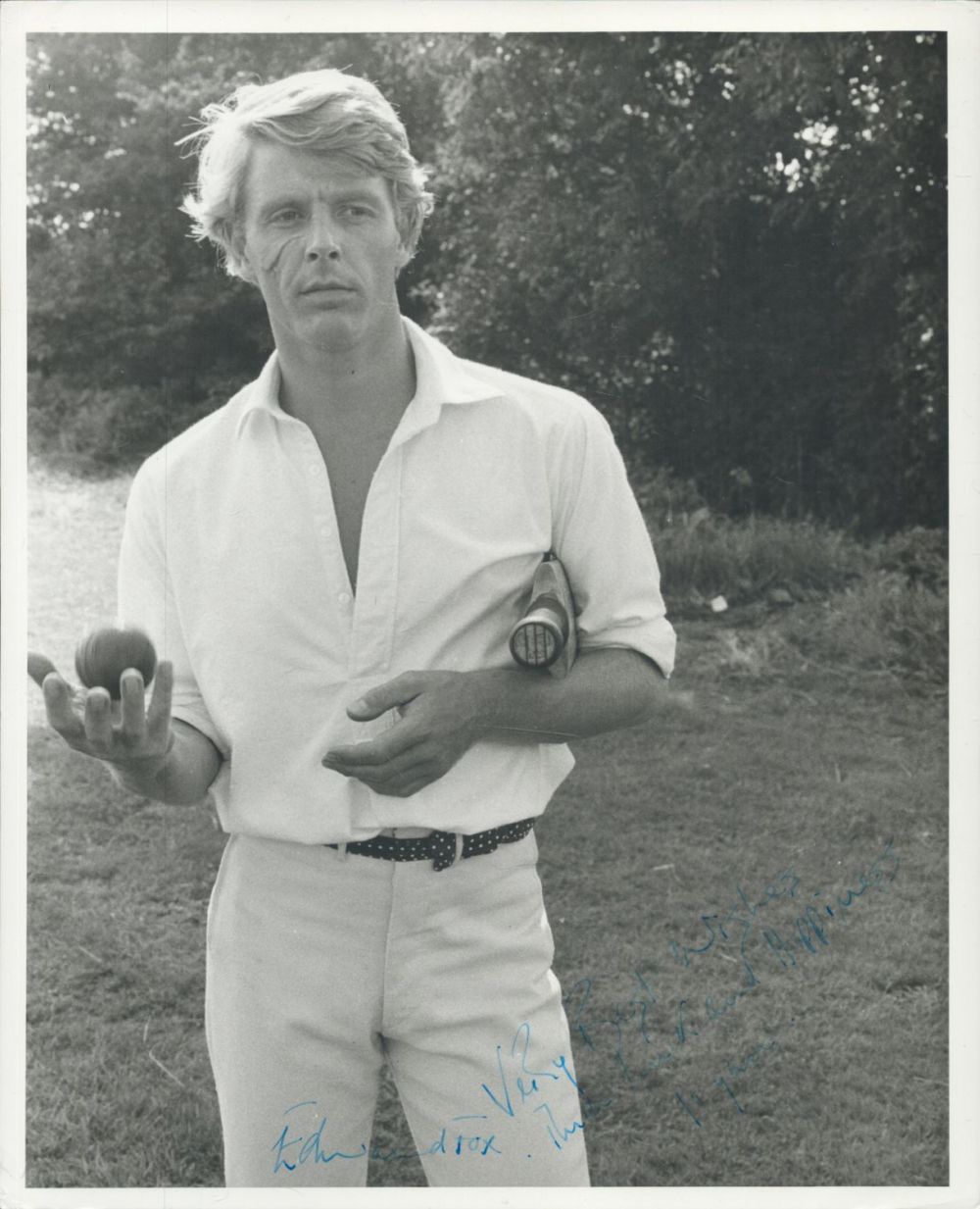 Lot 194: Edward Fox signed 10x8 inch black and white...