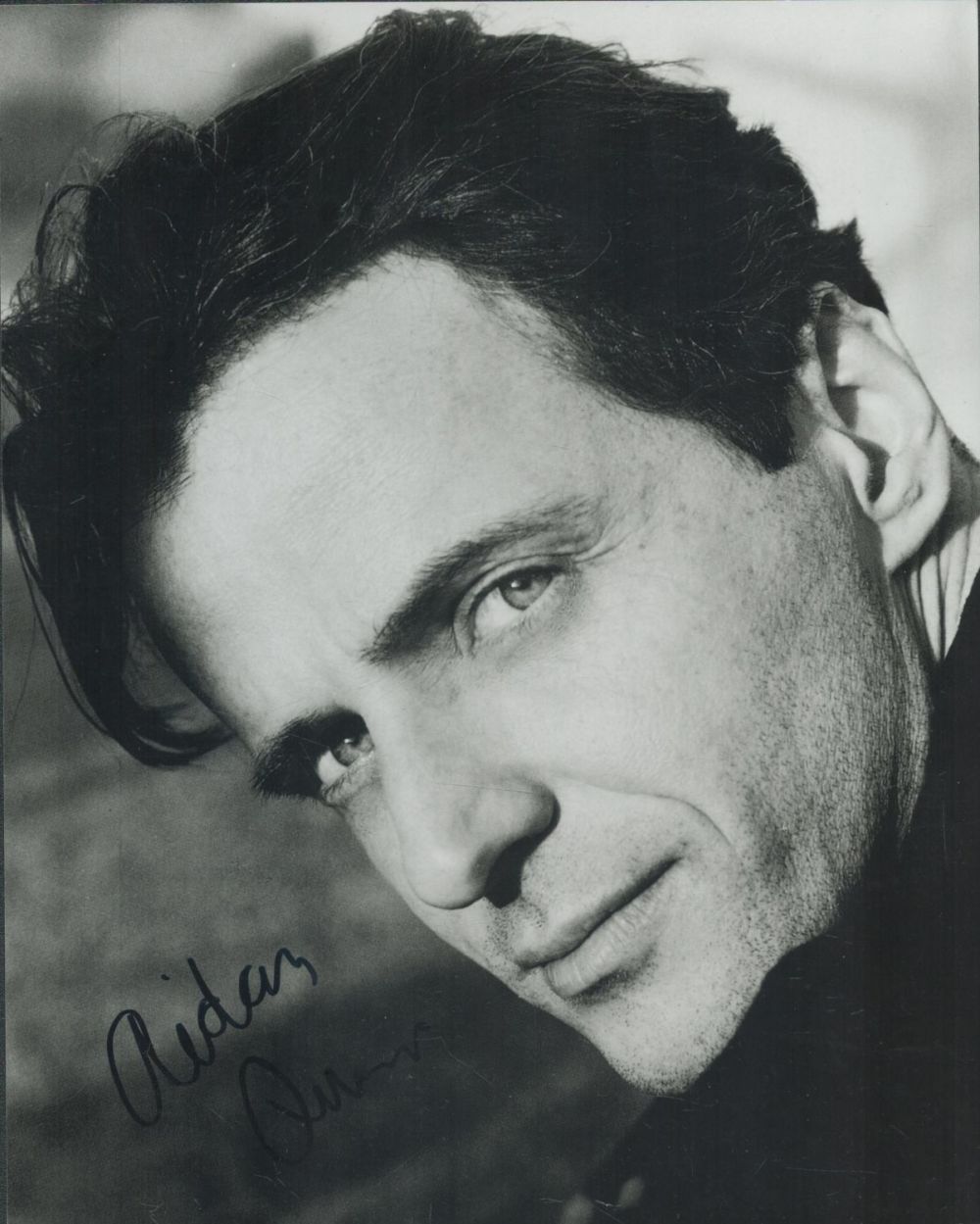 Lot 245: Aiden Quinn signed 10x8 inch black and white...