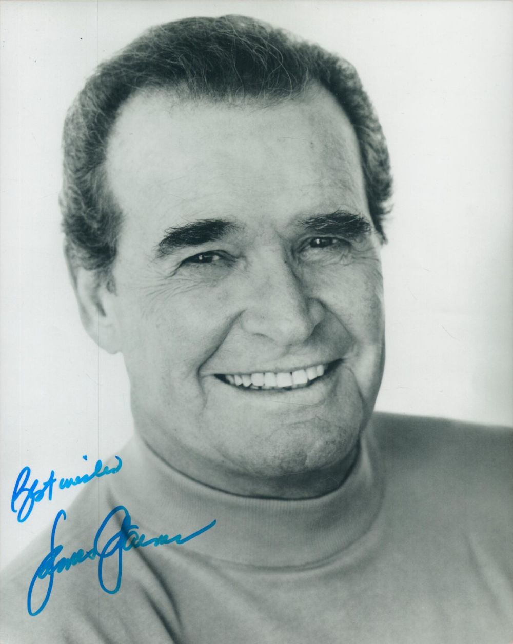 Lot 325: James Garner signed 10x8 inch black and white...