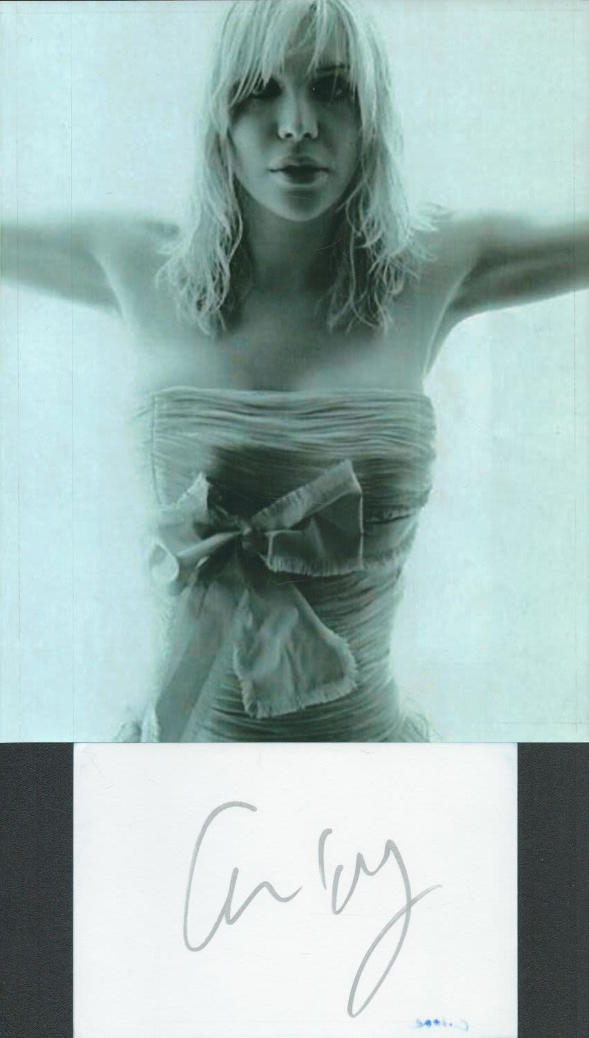 Lot 440: Courtney Love signed white card and 10x8 inch...