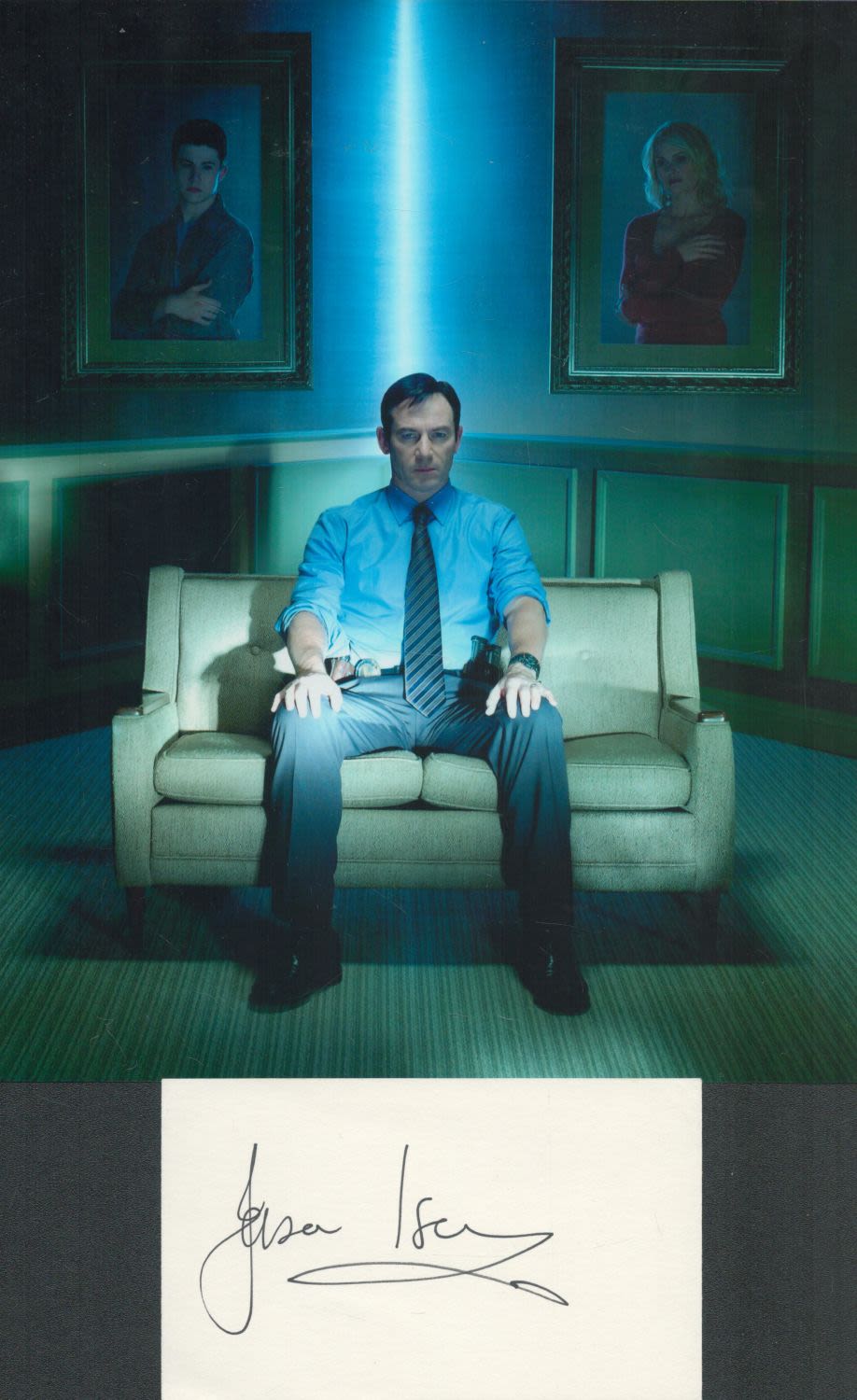 Lot 442: Jason Isaacs signed white card and 10x8 inch...