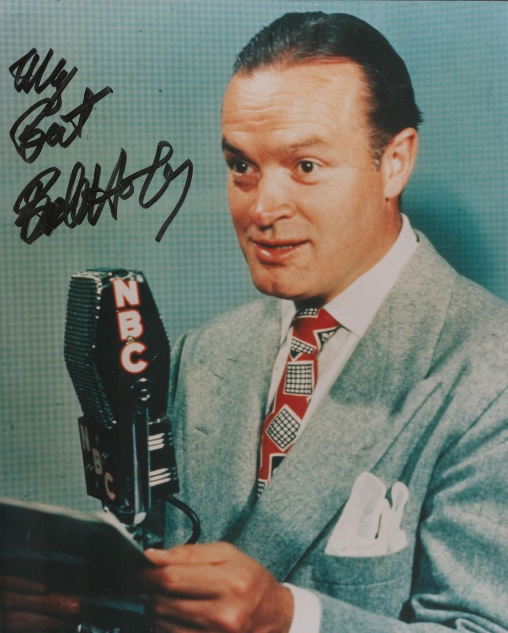 Lot 71: Bob Hope signed 10x8 inch colour photo. Good...