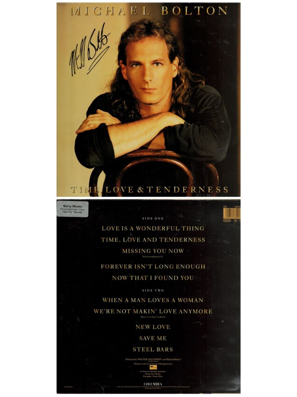 Lot 103: Michael Bolton American Singer and Songwriter Signed 1991...