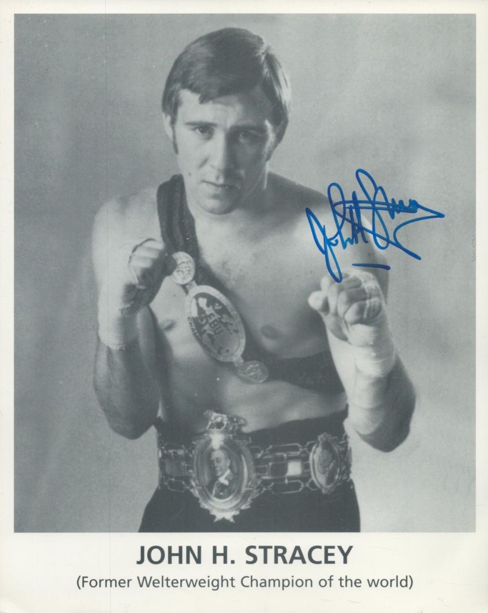 Lot 138: Boxing John H Stracey signed 10x8 inch vintage...