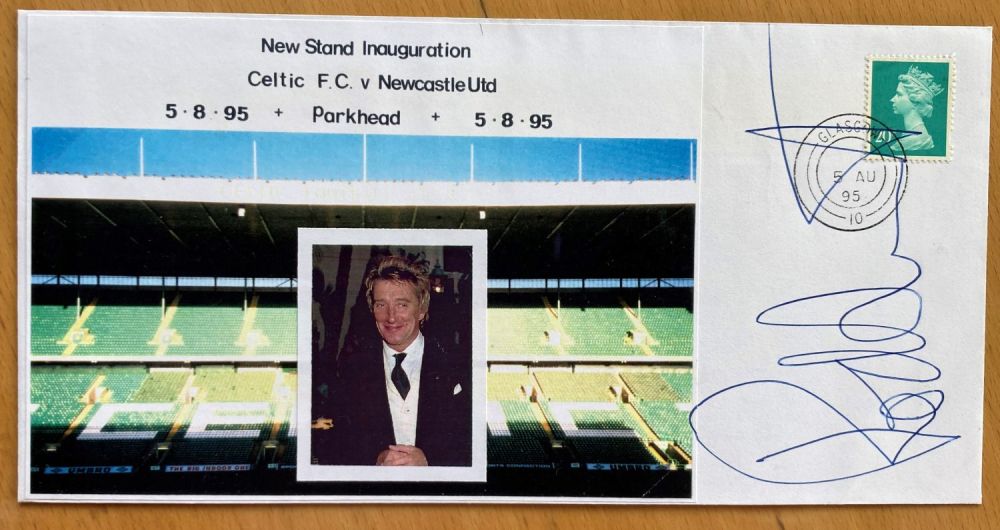 Lot 189: Music Rod Stewart signed 1995 Celtic V Newcastle...