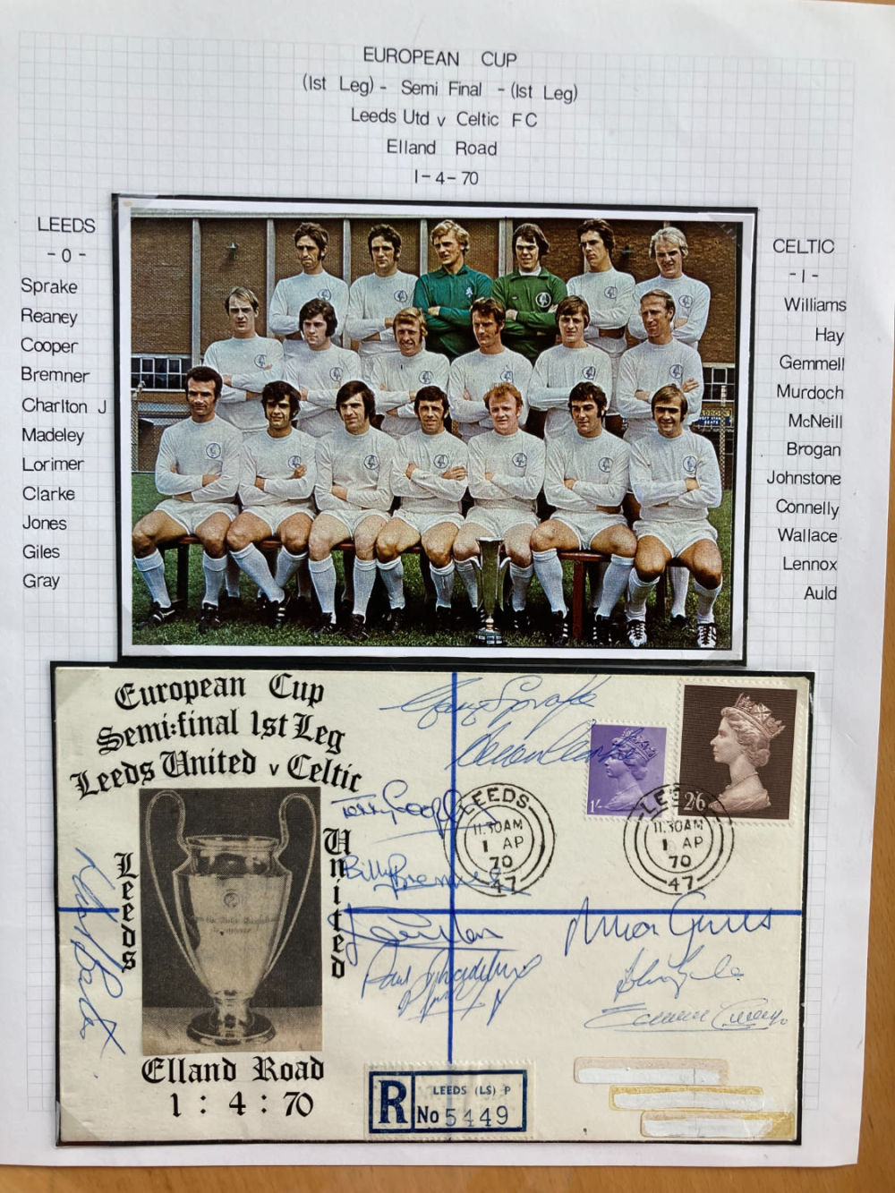 Lot 191: 1970 Leeds Utd Team football signed European Cup...