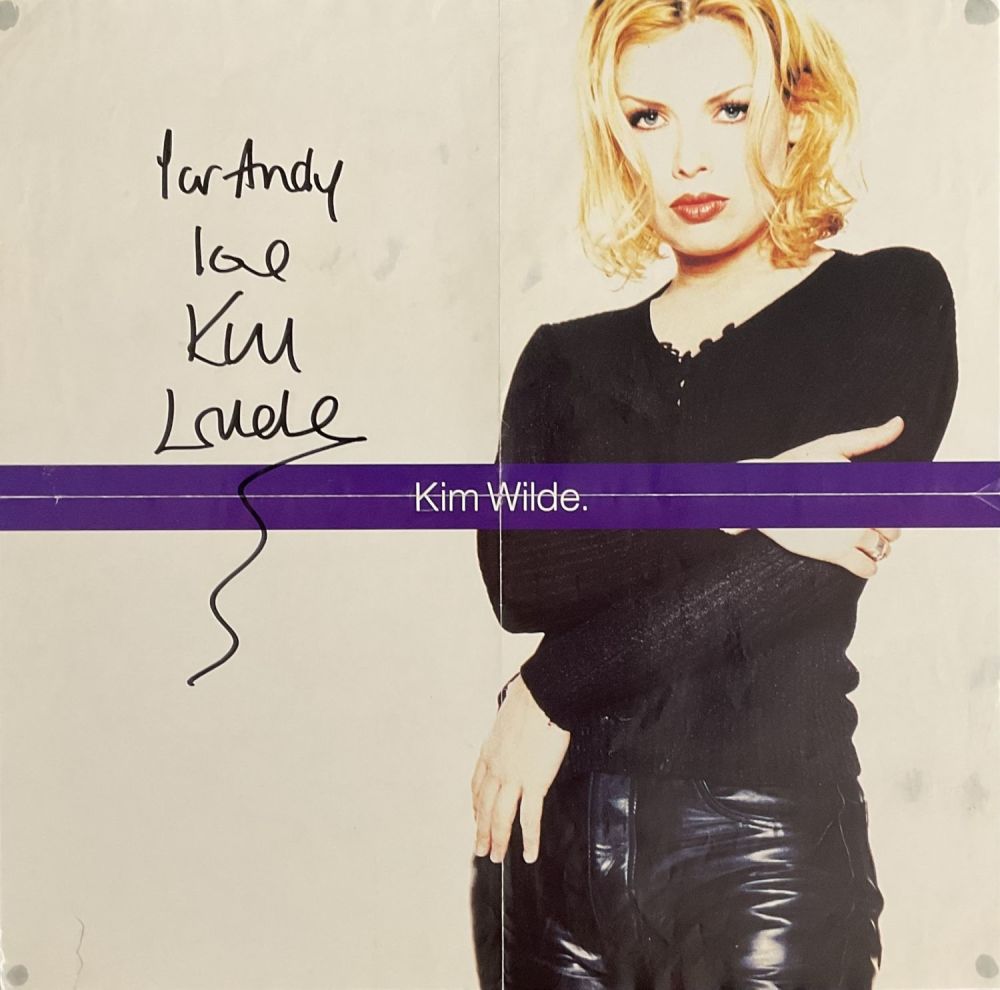 Lot 244: Kim Wilde signed 18x18 colour poster. Good condition....