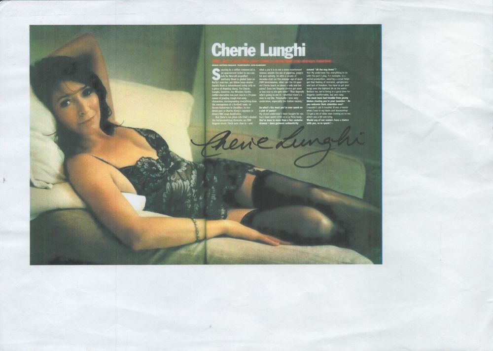 Lot 255: Cherie Lunghi signed on image on A4 Sheet....