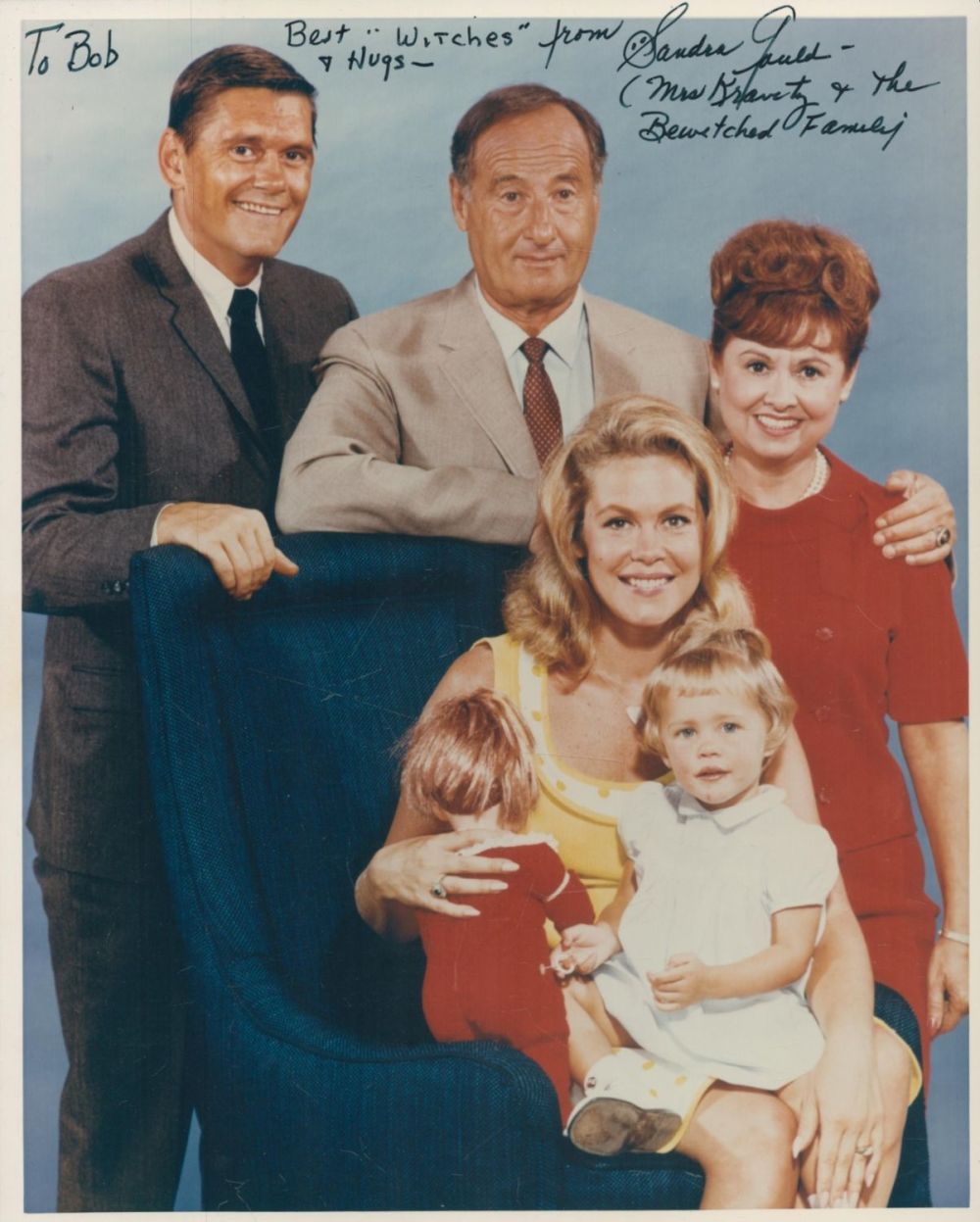 Lot 259: Sandra Gould signed 10x8 colour Bewitched Family photo....
