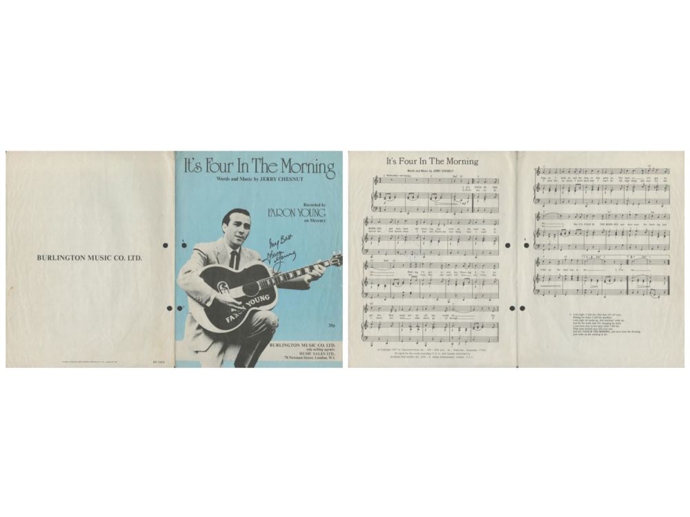 Lot 340: Faron Young American Country Musician Signed Vintage 'It's...