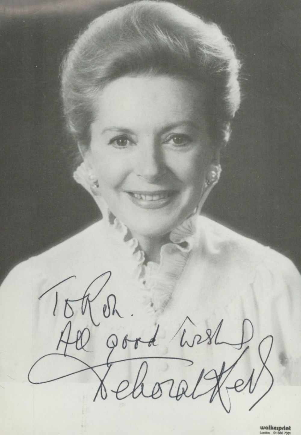 Lot 351: Deborah Kerr signed 6x4 Inch black and white...