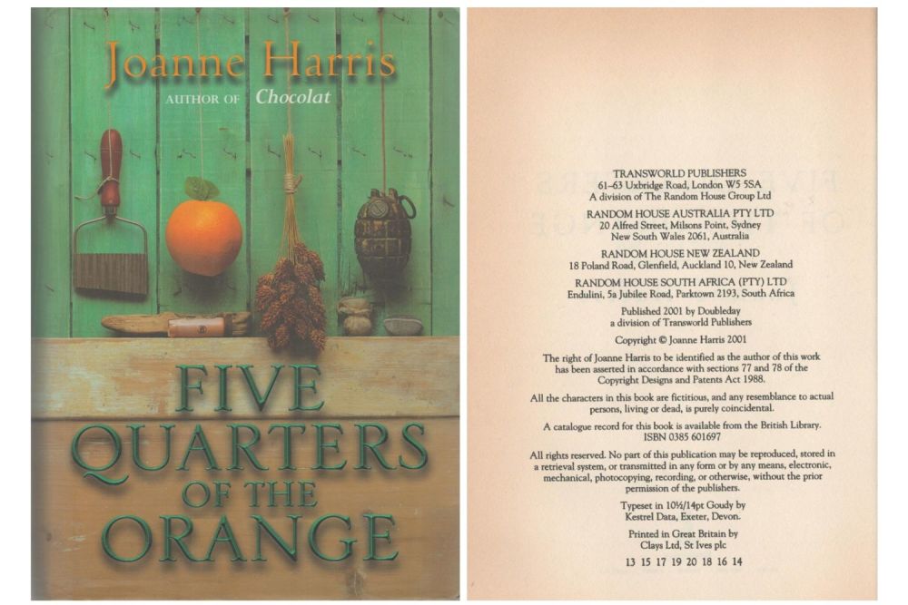 Lot 109: Five Quarters of the Orange by Joanne Harris....