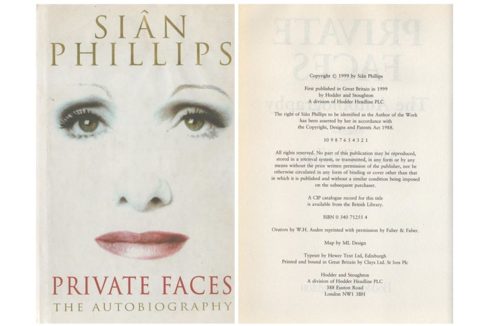 Lot 113: Private faces the autobiography by Sian Phillips. First...