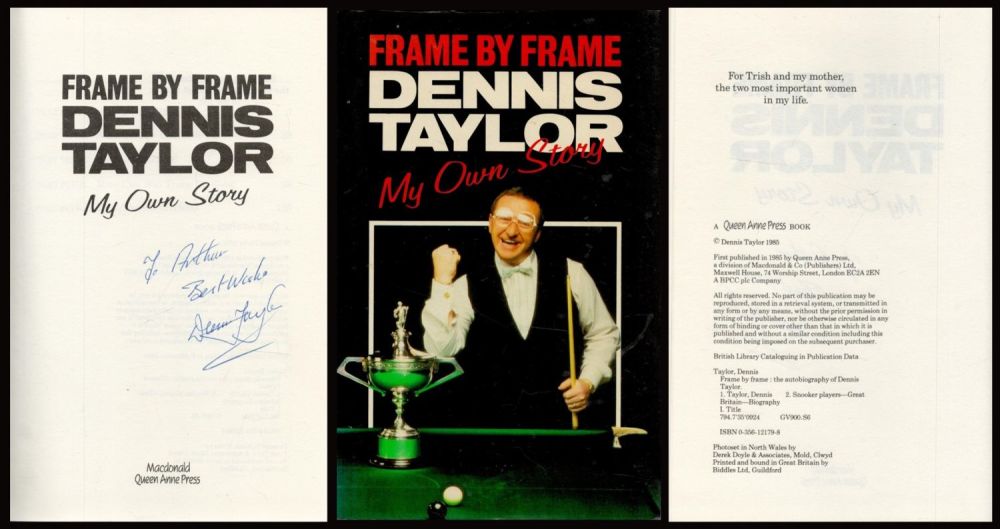 Lot 126: Snooker. Dennis Taylor Signed Frame by Frame 1st...