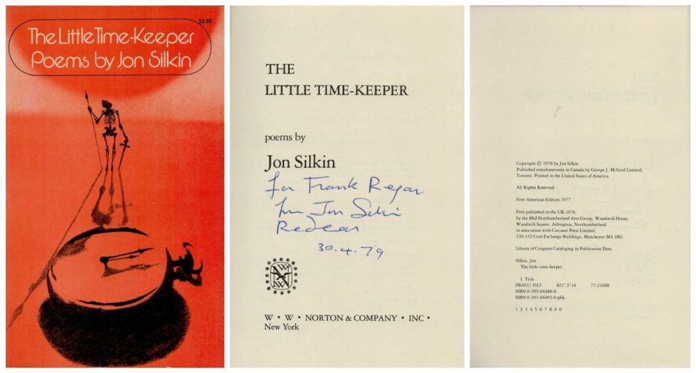 Lot 213: Jon Silkin Signed. The Little Time-Keeper Poems Paper...