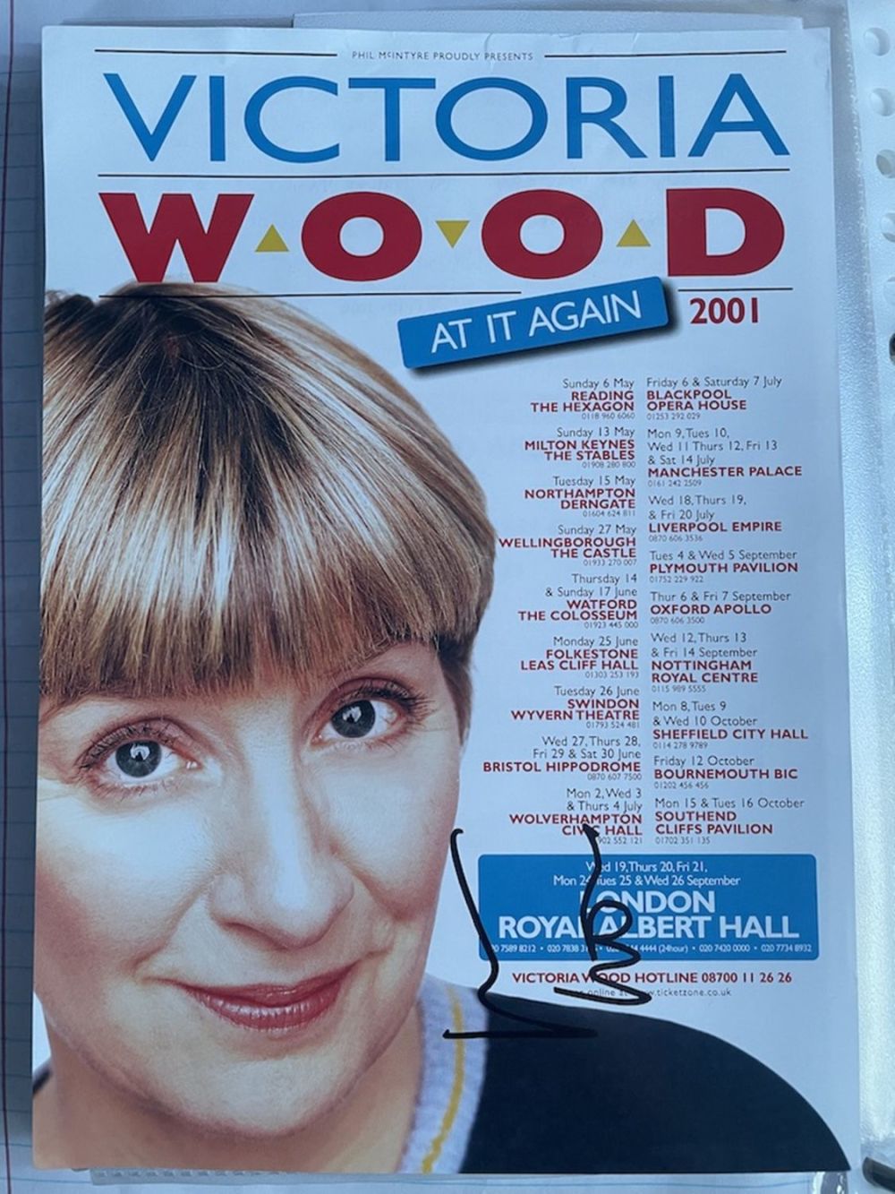 Lot 116: Victoria Wood Late Great Comedy Entertainer Signed Theatre...