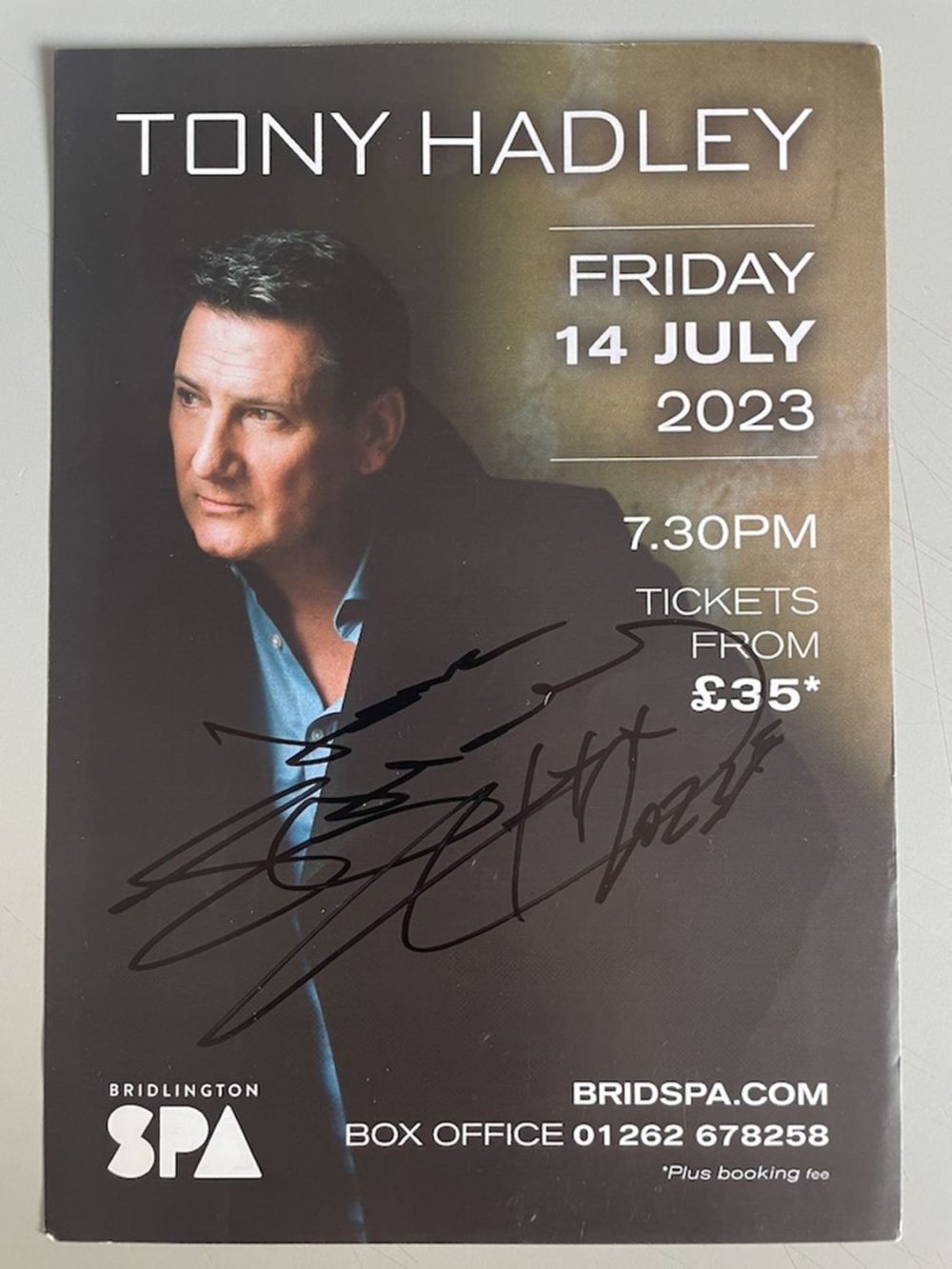 Lot 124: Tony Hadley Spandau Ballet Frontman Signed Concert Flyer....
