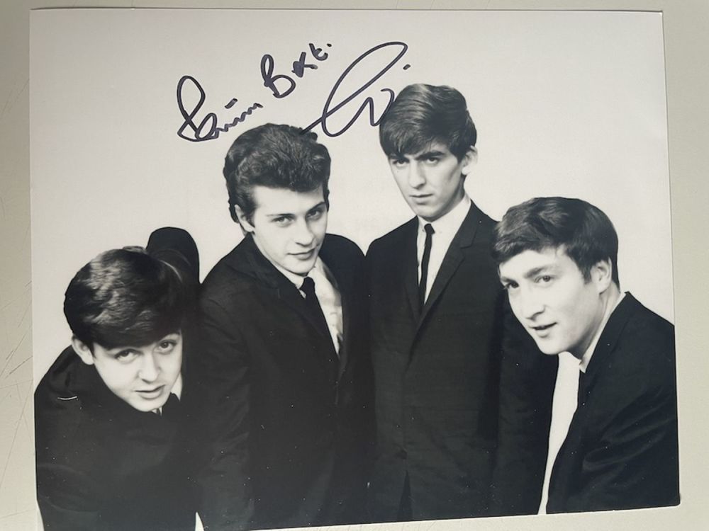 Lot 127: Pete Best Former Beatles Drummer 10x8 inch signed...