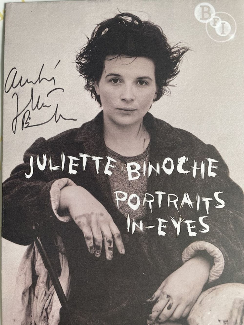 Lot 212: Juliette Binoche Actress and Artist Signed Art Leaflet....