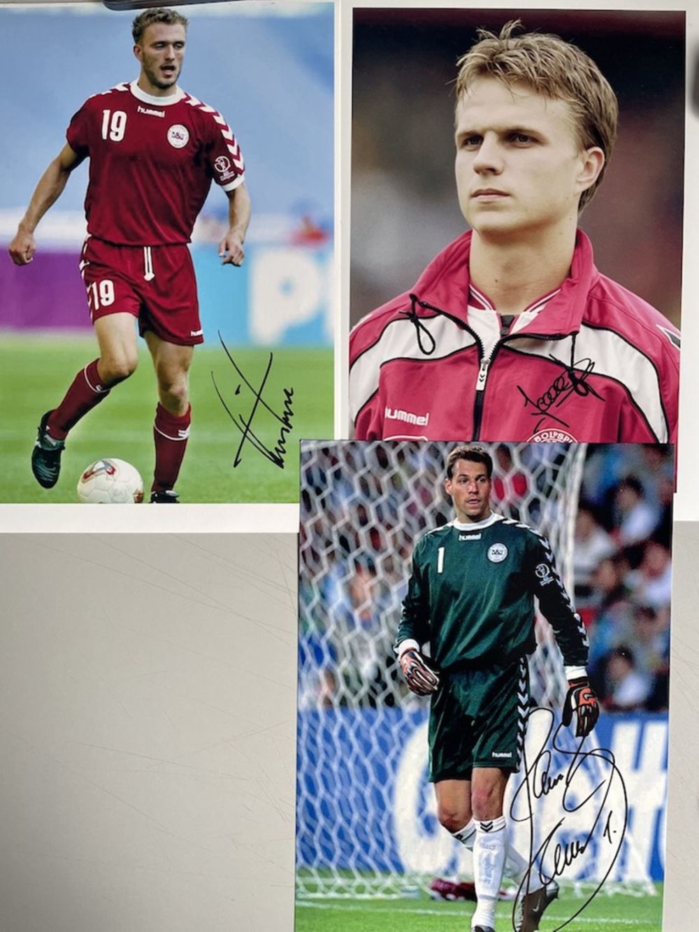 Lot 222: Sorensen, Rommedahl, Gronkjaer Danish International Footballers THREE 10x8...
