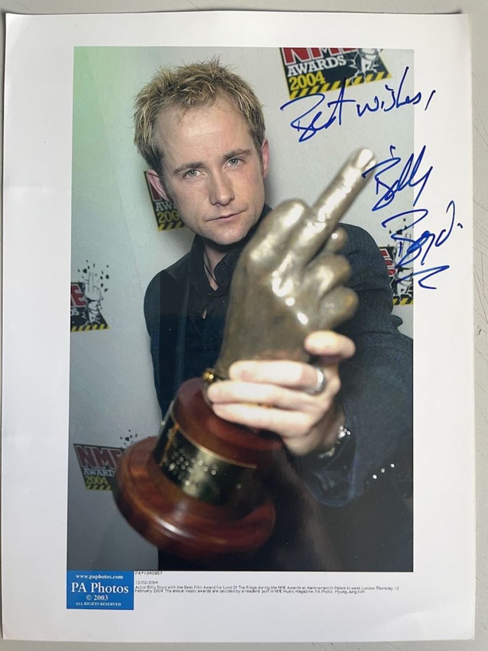 Lot 237: Billy Boyd Lord of the Rings Actor 8x6...