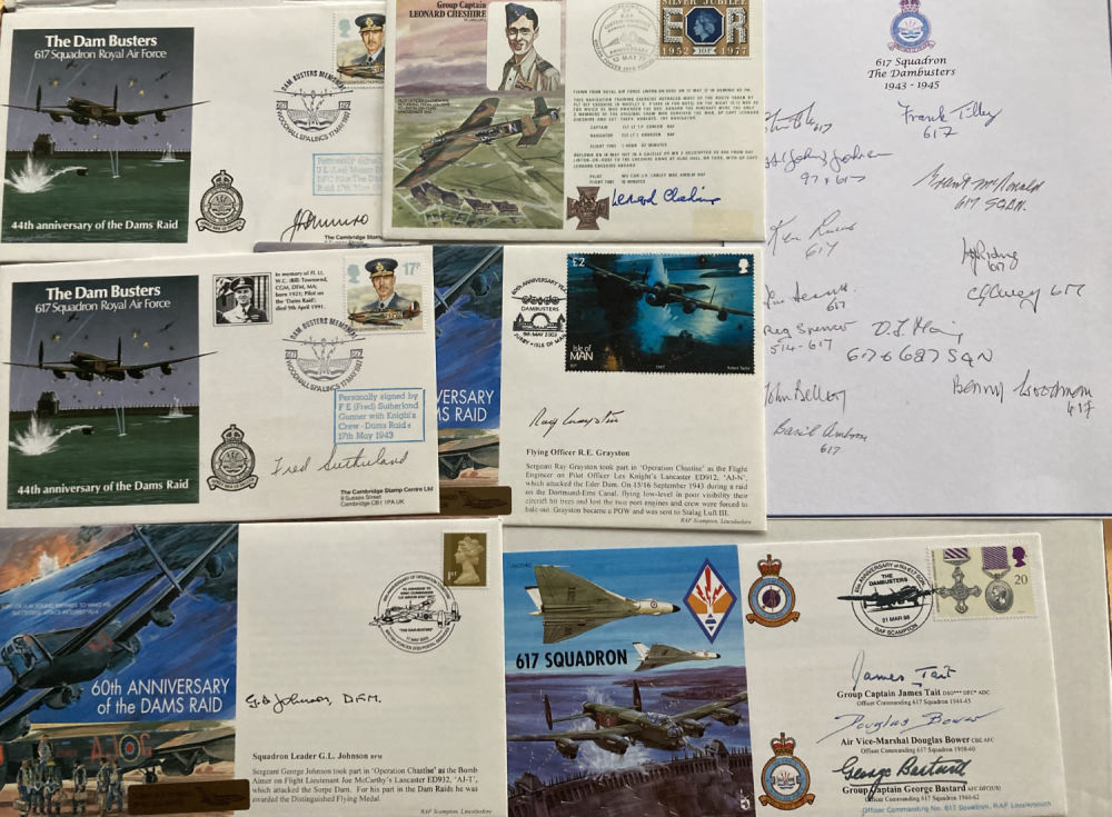 Lot 63: WW2 Dambusters 617 sqn signed collection. 6 covers...