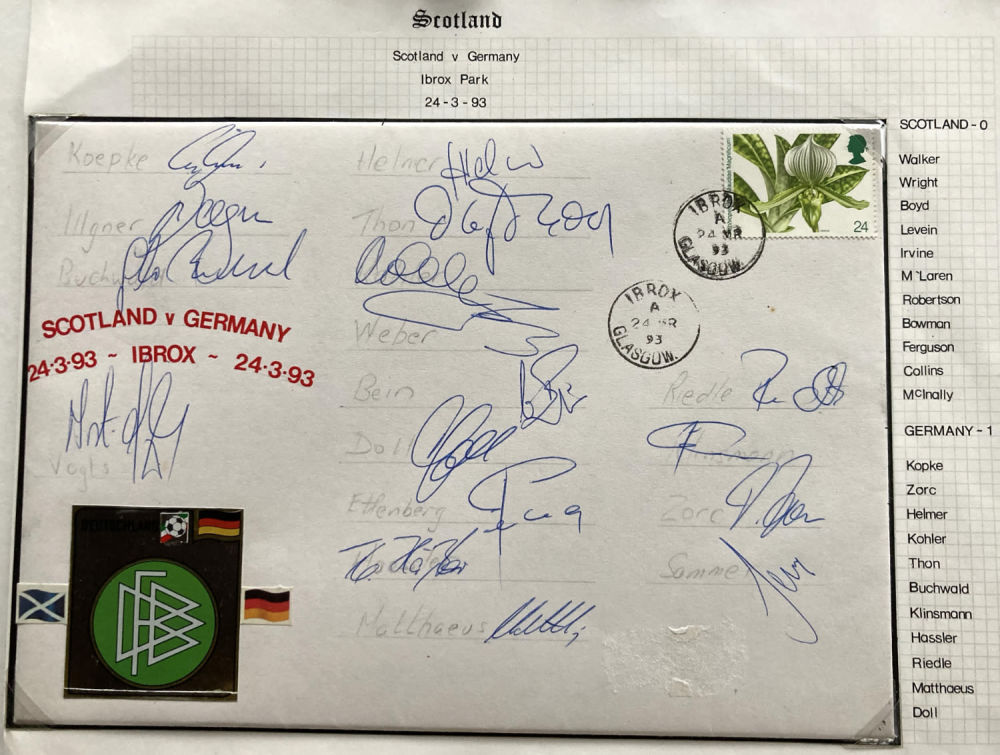 Lot 68: 1993 Germany Football team signed cover for match...