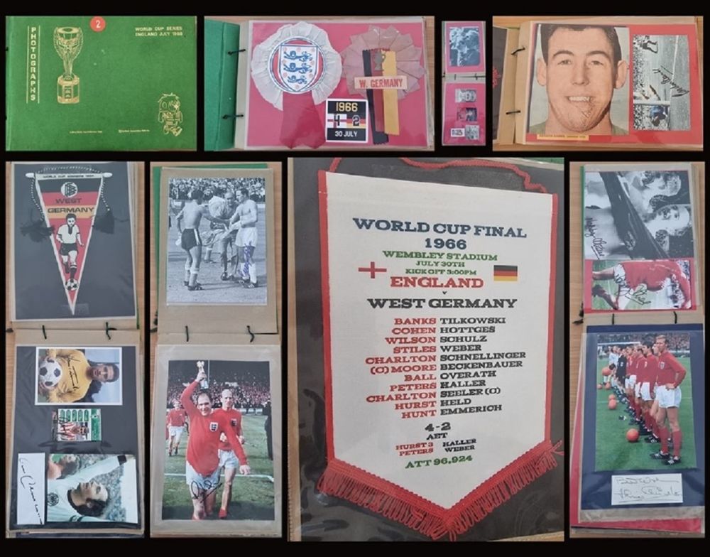 Lot 77: Rare World Cup 1966 Scrapbook Containing Autographs from...