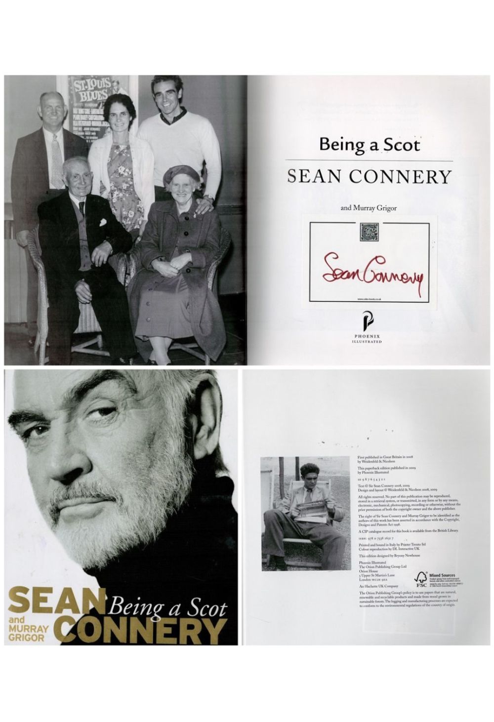 Lot 79: Sean Connery signed bookplate attached inside Being a...