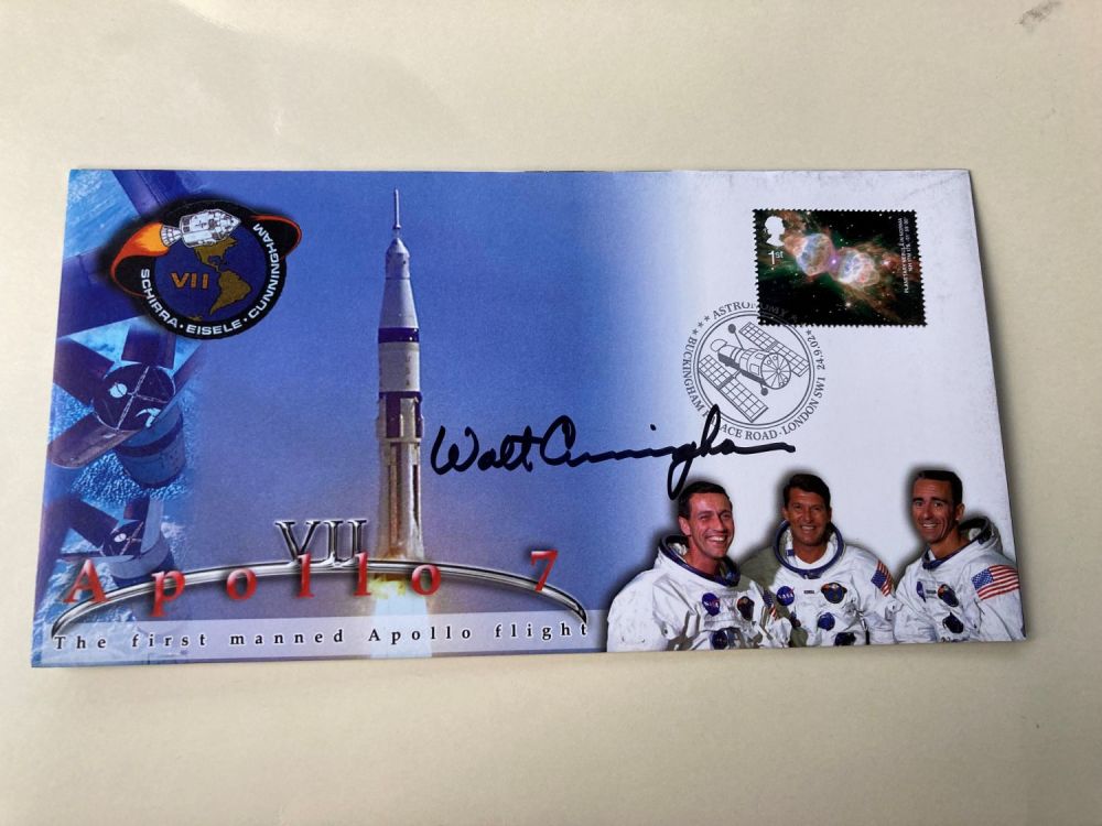 Lot 92: Apollo 7 Walt Cunningham signed Space cover NASA...