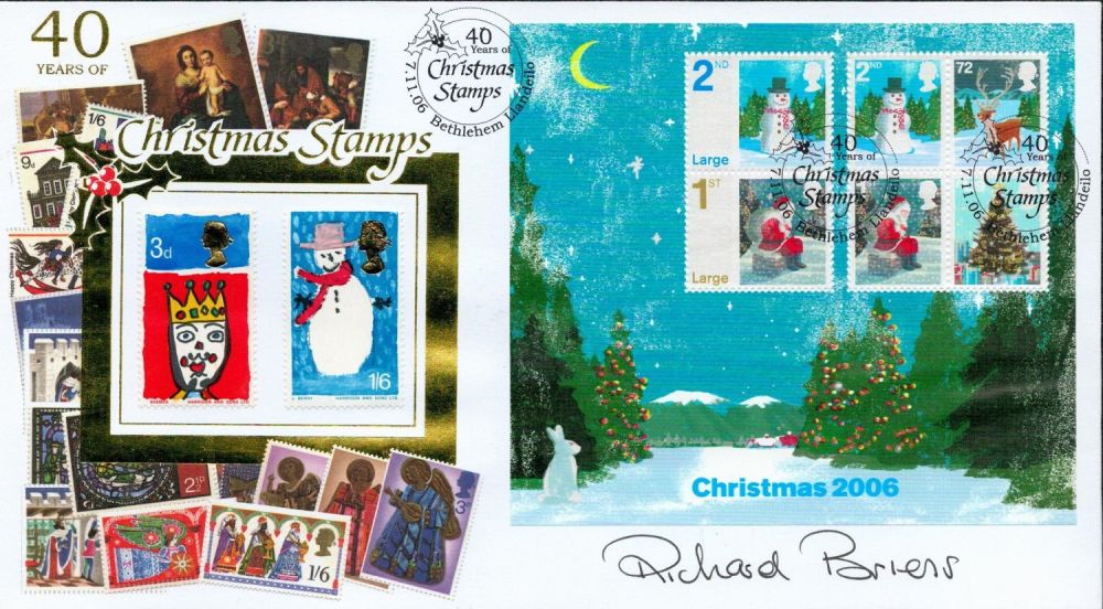 Lot 711: Richard Briers signed 40 Years of Christmas Stamps...
