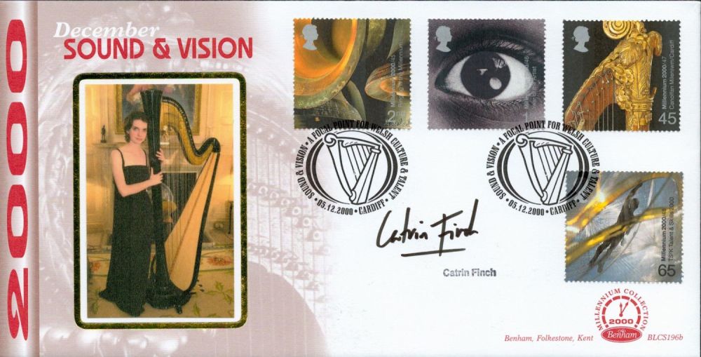 Lot 749: Catrin Finch signed Sound and Vision FDC Cardiff...