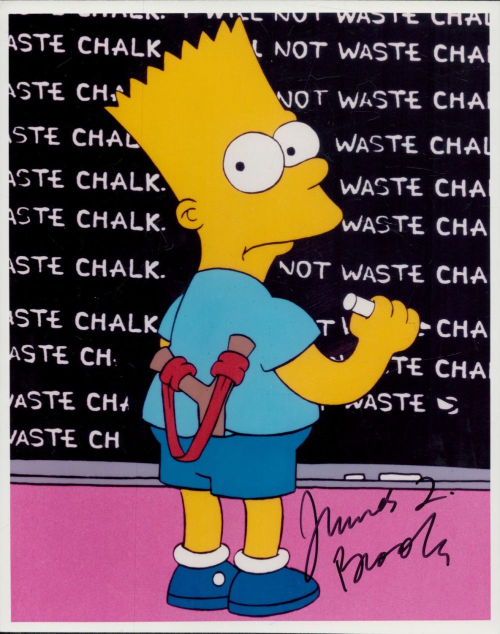Lot 52: James L. Brooks signed Simpsons 10x8 inch animated...