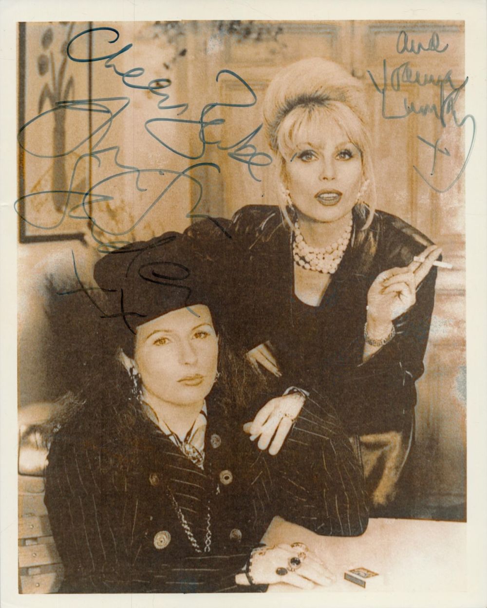 Lot 57: Jennifer Saunders and Joanna Lumley signed ""Absolutely Fabulous""...