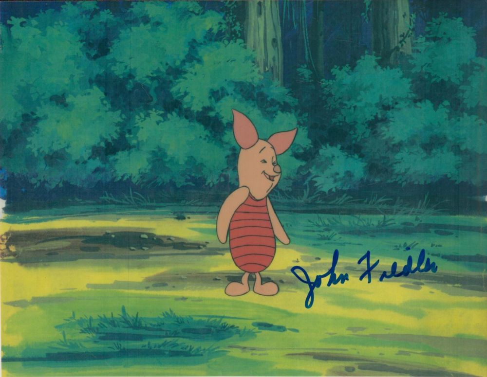 Lot 66: John Fiedler signed 10x8 inch Piglet in Winnie...