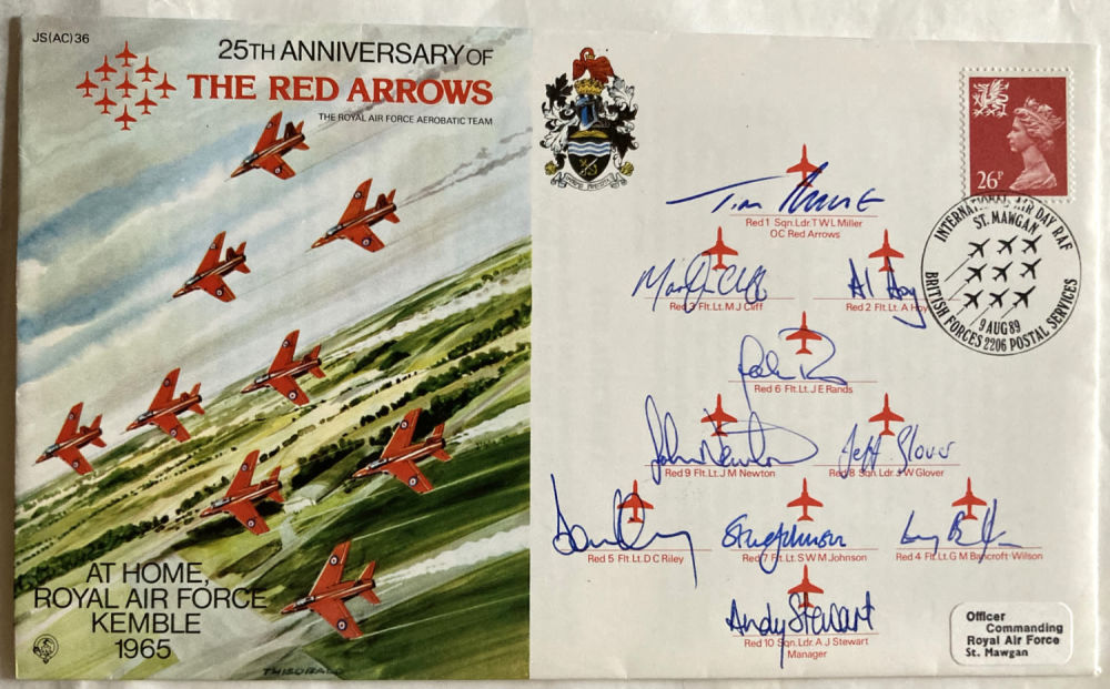 Lot 56: Red Arrows 1989 complete display team signed Kemble...