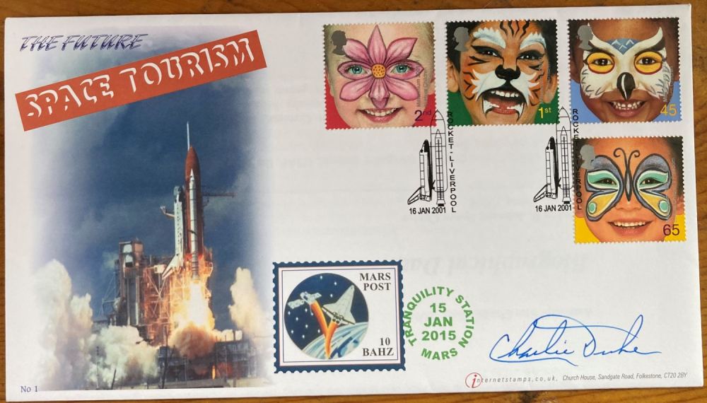 Lot 70: Apollo 16 Moonwalker Astronaut Charlie Duke signed 2001...