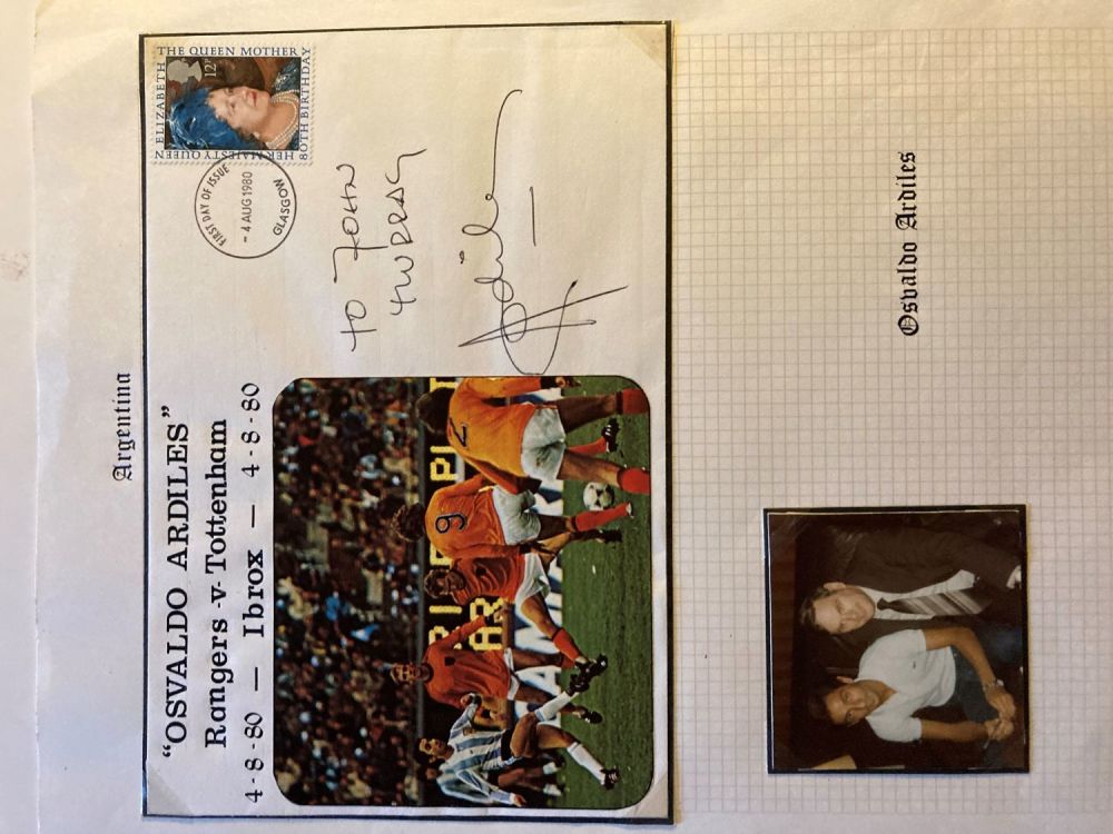 Lot 142: Football Osvaldo Ardiles signed 1980 Rangers v Tottenham...