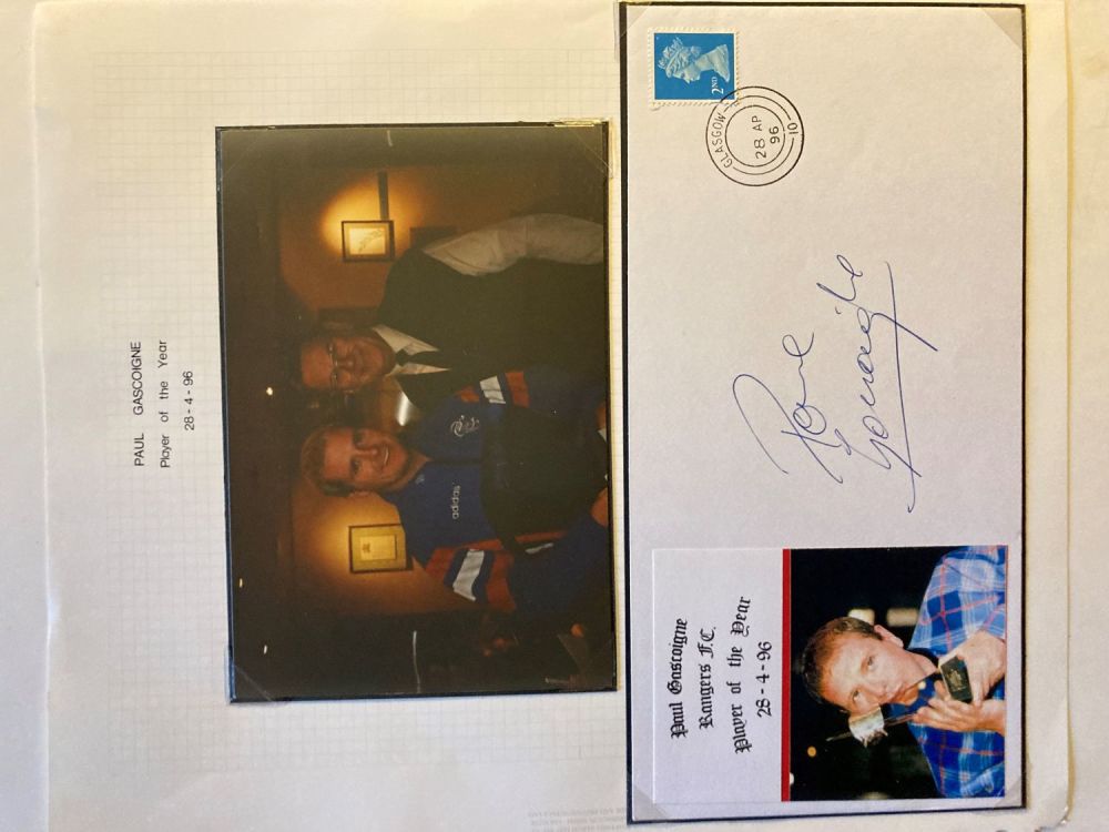 Lot 150: Paul Gascoigne signed 1996 Rangers Footballer of the...