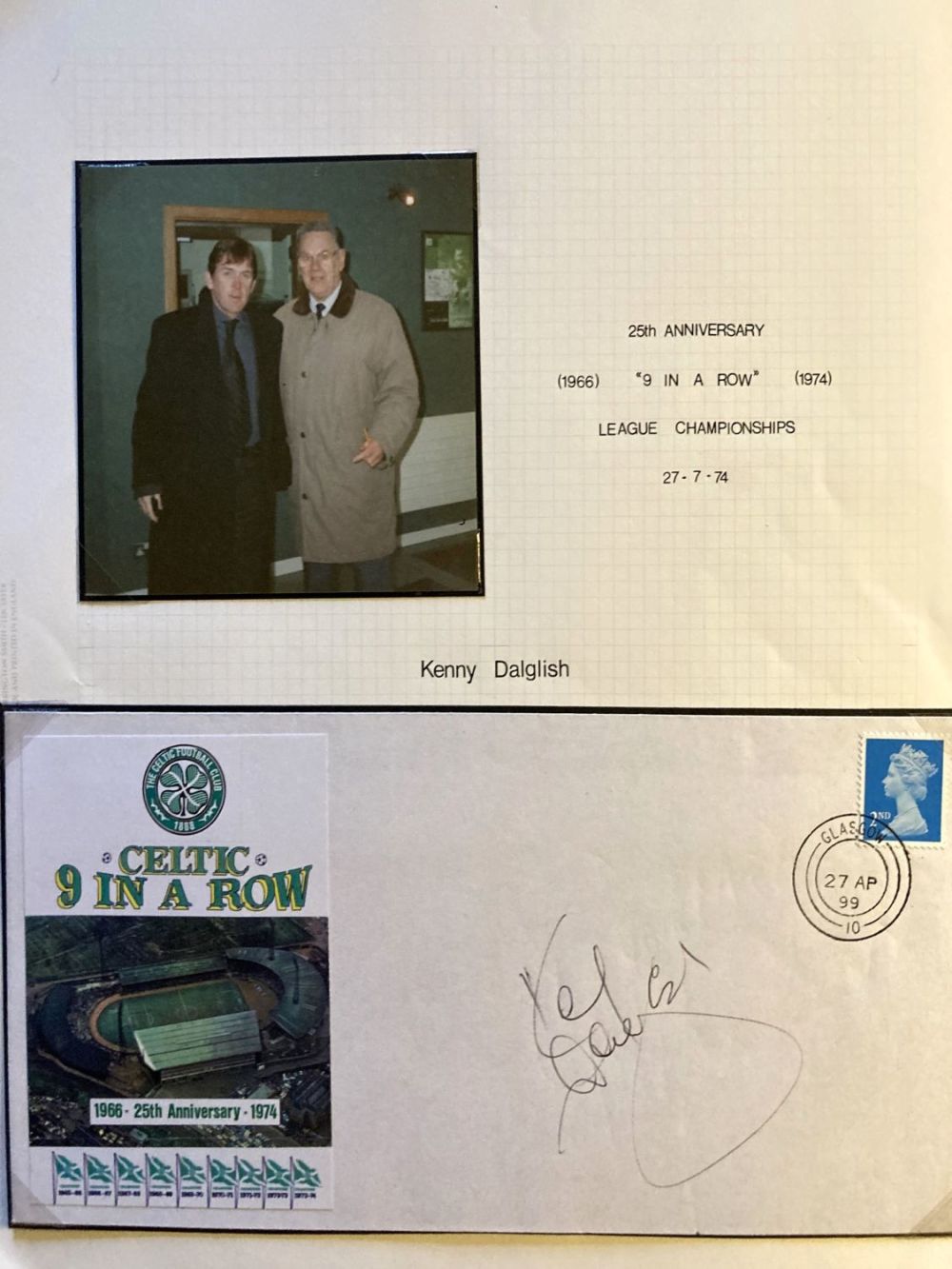 Lot 151: Kenny Dalglish signed 1999 Celtic Nine in a...