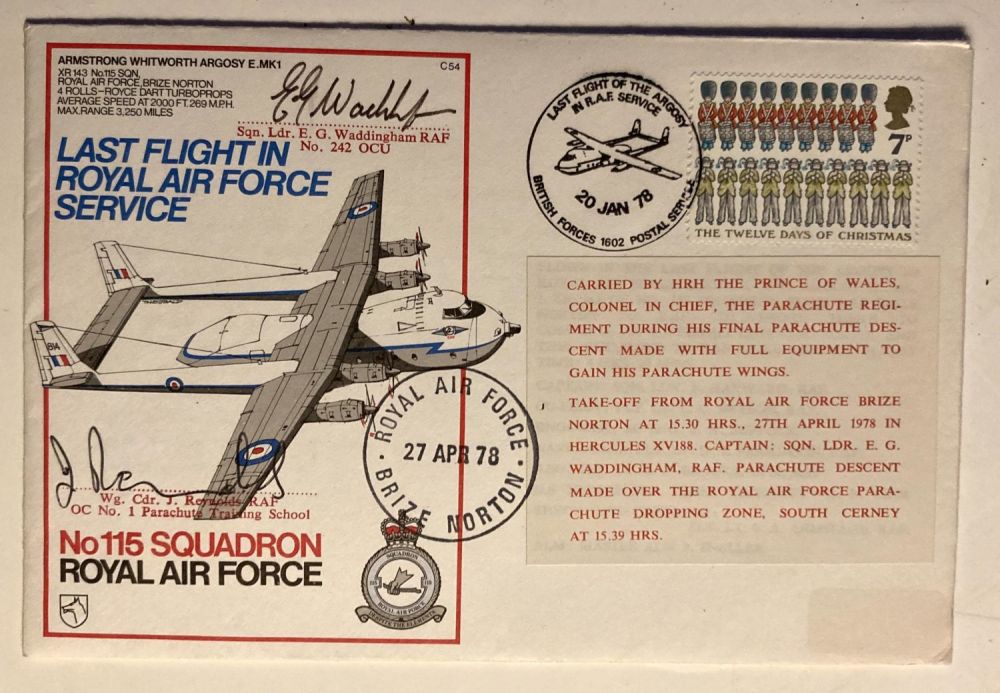Lot 188: RAF 115 sqn rare Whitworth Argosy cover one...