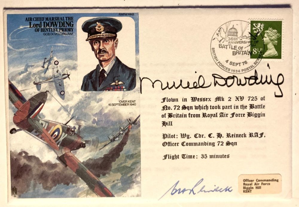 Lot 191: Murial Dowding wife of WW2 leader signed on...