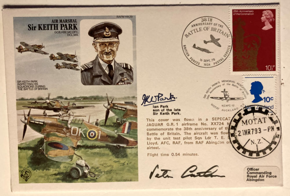 Lot 192: Ian Park son of WW2 leader signed on...